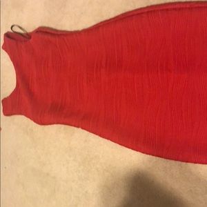Red mid length dress